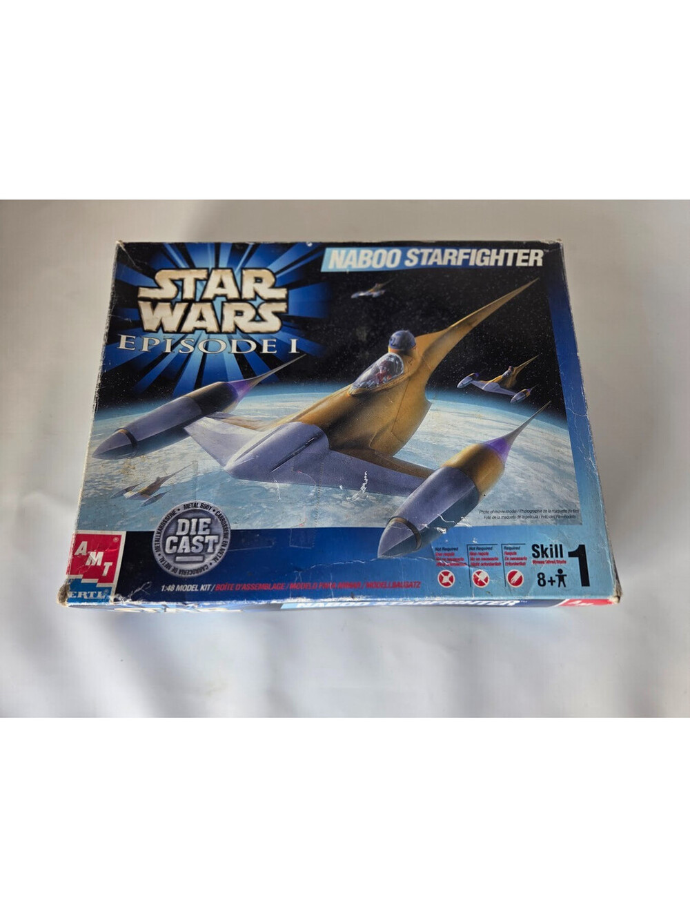 New Naboo Starfighter Star Wars Episode 1 AMT Ertl Die Cast 1:48 Model Kit  QIK